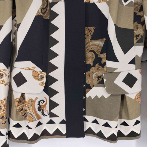 エトロ ETRO 総柄ノーカラージャケット レディース 40