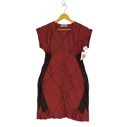 イッセイミヤケ ISSEY MIYAKE A-POC サイドプリーツ クレイジーパターン ドッキング ワンピース レディース JPN:2