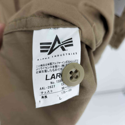 アルファインダストリーズ ALPHA INDUSTRIES USN AVIATION イーグルワッペン フラップポケット L/S ワーク シャツ メンズ import:L