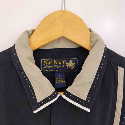ナットナスト NAT NAST シルク100 オープンカラーシャツ メンズ JPN:L