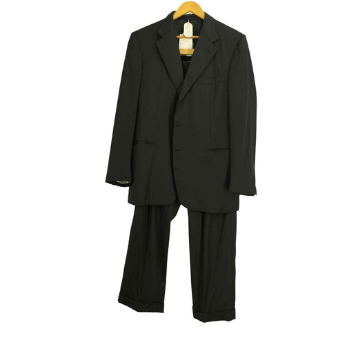ブリオーニ BRIONI PALATINO ウールギャバ 段返り 3B テーラードジャケット TENSHI ウールギャバ 2タック センタープレススラックス セットアップ メンズ 52
