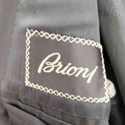 ブリオーニ BRIONI PALATINO ウールギャバ 段返り 3B テーラードジャケット TENSHI ウールギャバ 2タック センタープレススラックス セットアップ メンズ 52