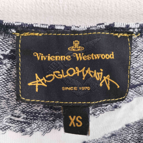 ヴィヴィアンウエストウッド アングロマニア Vivienne Westwood ANGLOMANIA レーヨン 総柄 変形ボートネックカットソー レディース XS