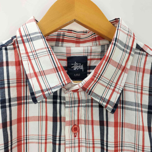 ステューシー Stussy 紺タグ 半袖チェックシャツ メンズ import:XL