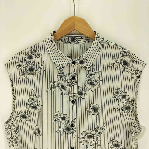イエナ IENA 19SS ストライプ フラワー ノースリーブ シャツブ ラウス レディース FREE