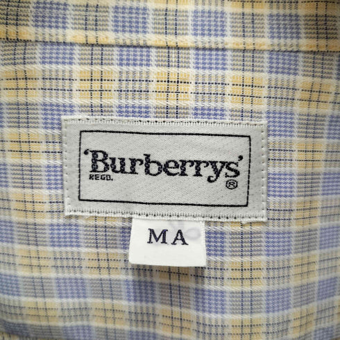 バーバリーズ BURBERRYS 90S ロゴ 刺繍 レギュラーカラー チェック L/S シャツ メンズ MA