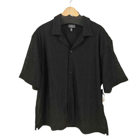 エイチアンドエム H&M ルーズフィット テクスチャード リゾート シャツ メンズ import:XL
