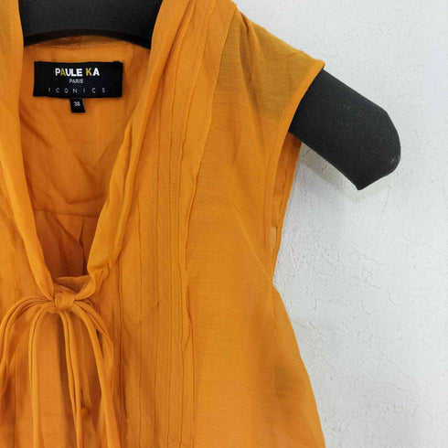 ポールカ PAULE KA プリーツデザイン ノースリーブブラウス レディース EUR:38