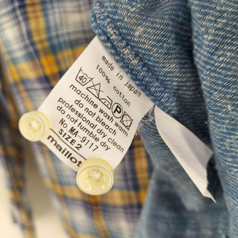 マイヨ maillot ボタンダウン チェックシャツ レディース JPN:2