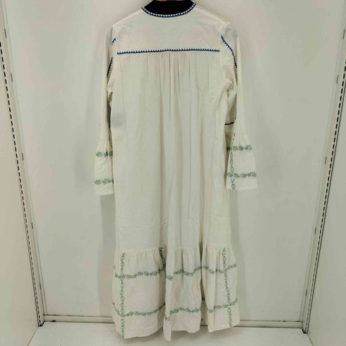 ヌキテパ NE QUITTEZ PAS Crimp Cotton Check Embroidery Flare Cuff Dress レディース JPN:M