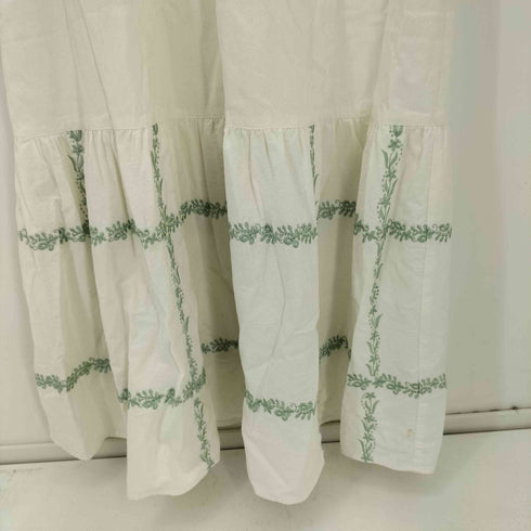 ヌキテパ NE QUITTEZ PAS Crimp Cotton Check Embroidery Flare Cuff Dress レディース JPN:M