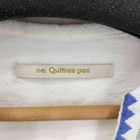 ヌキテパ NE QUITTEZ PAS Crimp Cotton Check Embroidery Flare Cuff Dress レディース JPN:M
