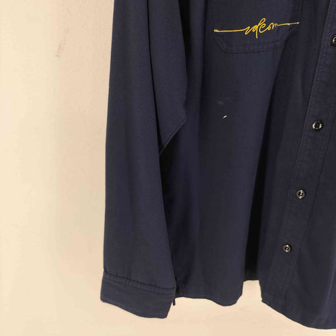 ヴォルコム VOLCOM USA製 ポリレーヨン L/S 2ポケットフロントロゴシャツ メンズ import:L