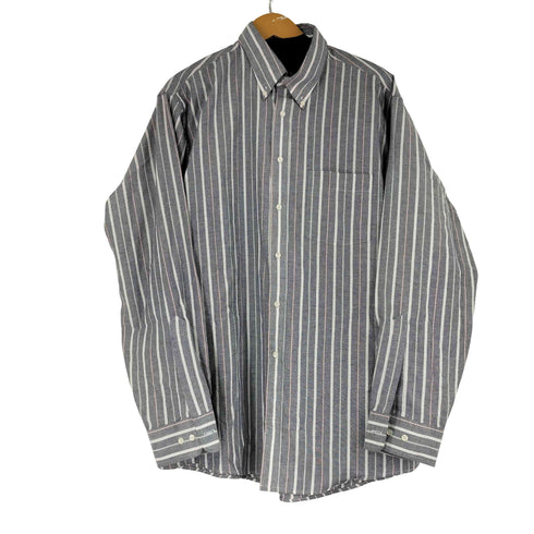 アロー ARROW 80S-90S USA製 ストライプ L/S BDシャツ メンズ 17 34/35