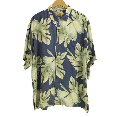トミーバハマ Tommy Bahama 90S 絹 シルク100 ハイビスカス 花柄 半袖 オーバーサイズ オープンカラー アロハシャツ メンズ import:L