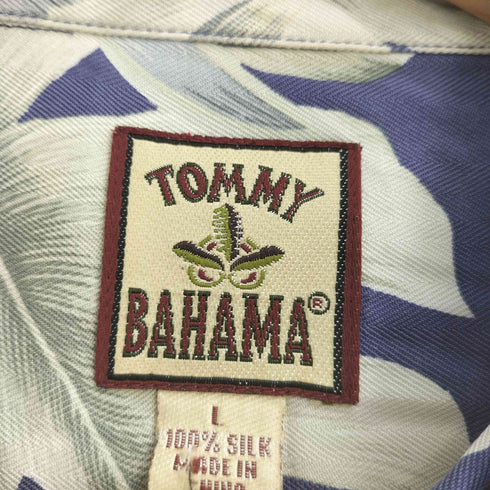 トミーバハマ Tommy Bahama 90S 絹 シルク100 ハイビスカス 花柄 半袖 オーバーサイズ オープンカラー アロハシャツ メンズ import:L