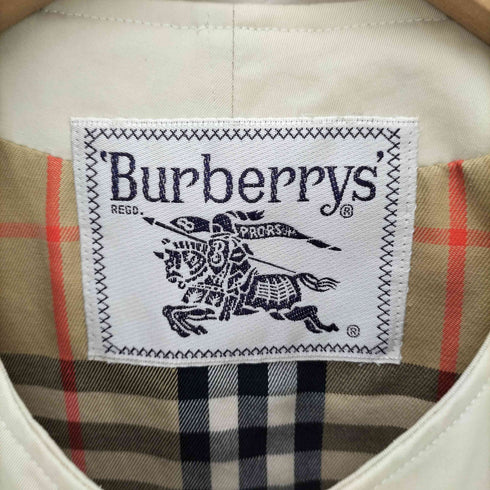 バーバリーズ BURBERRYS 90S 白タグ 裏地ノバチェック ノーカラー コート レディース