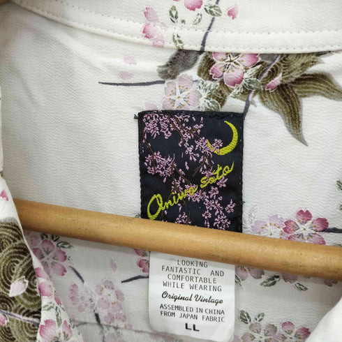 ONIWA SOTO オニワソト 総柄 和柄 狛犬 桜 開襟 オープンカラー アロハ シャツ メンズ LL