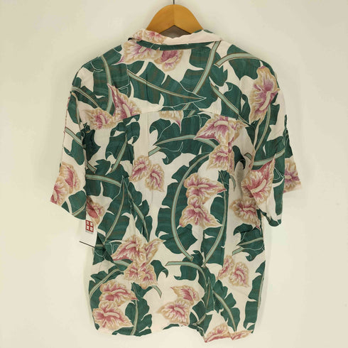 PARADISE FOUND 90S ハワイ製 総柄 花柄 開襟 オープンカラー S/S アロハ シャツ メンズ import:L