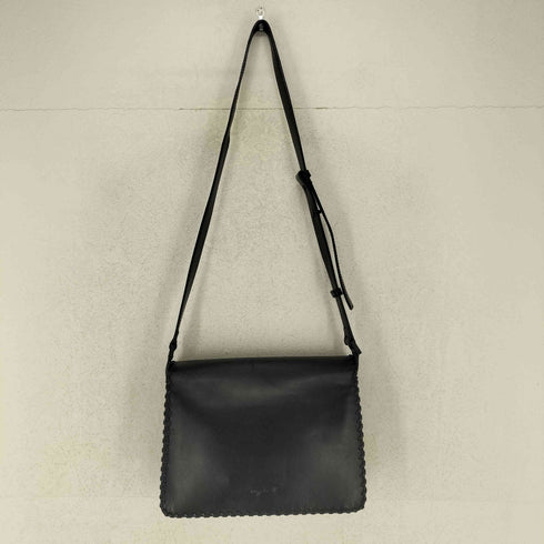 アニエスベー agnes b. ステッチデザインカウレザーショルダーバッグ レディース