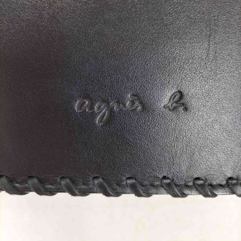 アニエスベー agnes b. ステッチデザインカウレザーショルダーバッグ レディース