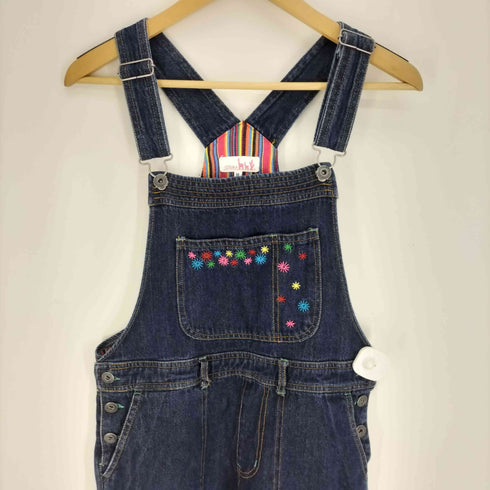 チチカカ TITICACA 花 マラカス 刺繍 ワイド シルエット サロペット オーバーオール レディース M