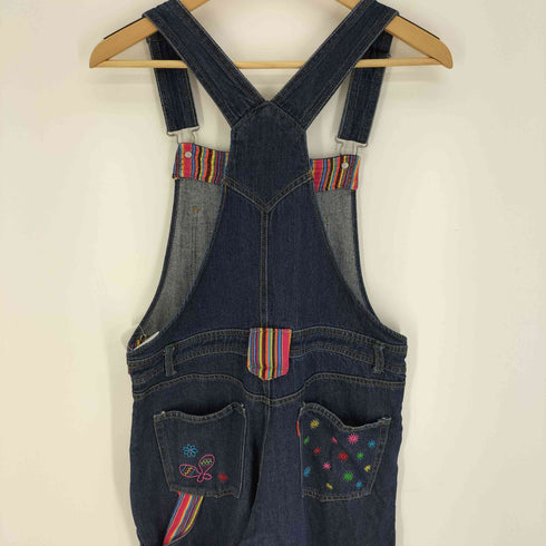 チチカカ TITICACA 花 マラカス 刺繍 ワイド シルエット サロペット オーバーオール レディース M