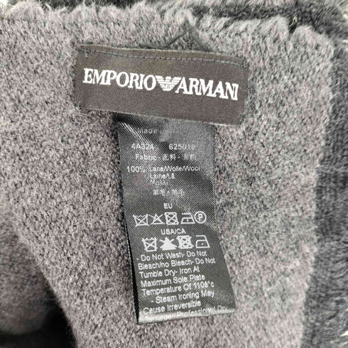 エンポリオアルマーニ EMPORIO ARMANI イタリア製 羊毛 ロゴ アイコン ウール マフラー メンズ