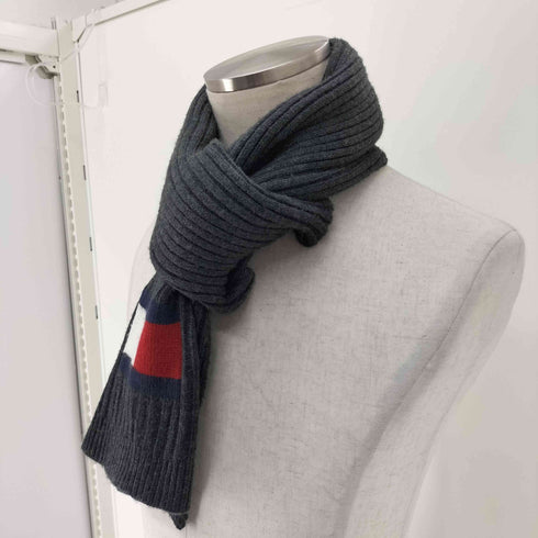 トミーヒルフィガー TOMMY HILFIGER アクリル ロゴ マーク マフラー メンズ