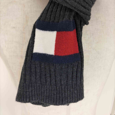 トミーヒルフィガー TOMMY HILFIGER アクリル ロゴ マーク マフラー メンズ
