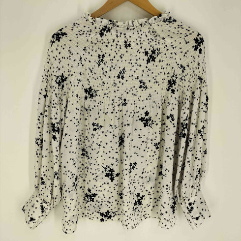 ザラ ZARA 星 花 総柄 オープン L/S シャツ ブラウス レディース import:M