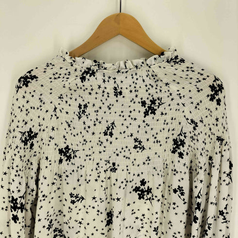 ザラ ZARA 星 花 総柄 オープン L/S シャツ ブラウス レディース import:M