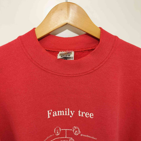 フルーツオブザルーム FRUIT OF THE LOOM 90S USA製 FAMILY TREE コットンポリ クルーネック スウェット メンズ import:M