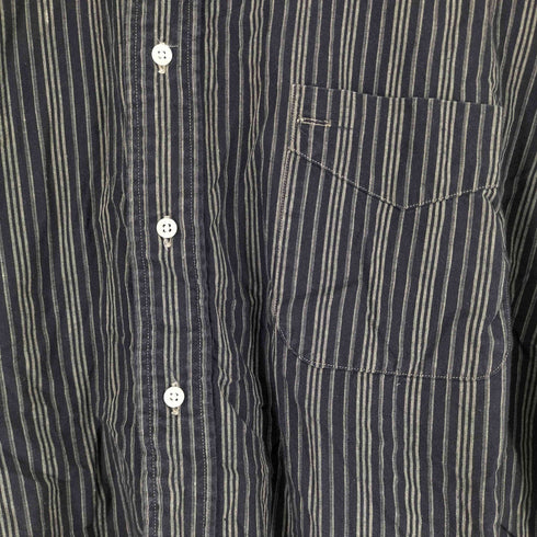 OVERTON MADE IN USA ストライプ バンドカラーシャツ メンズ JPN:S