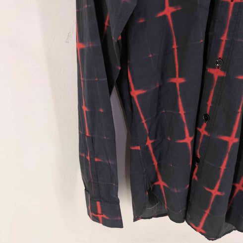 サンローランパリ SAINT LAURENT PARIS 17SS 染めチェック柄 レギュラーカラーフロントポケット 長袖シャツ メンズ 38/15