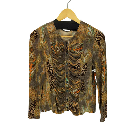 イタリヤ 伊太利屋 総柄 L/S シャツ レディース 9