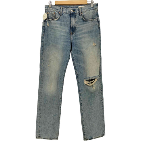 ザラ ZARA ZW COLLECTION RELAXED FIT ミッドライズ デニムパンツ ダメージ メンズ 38