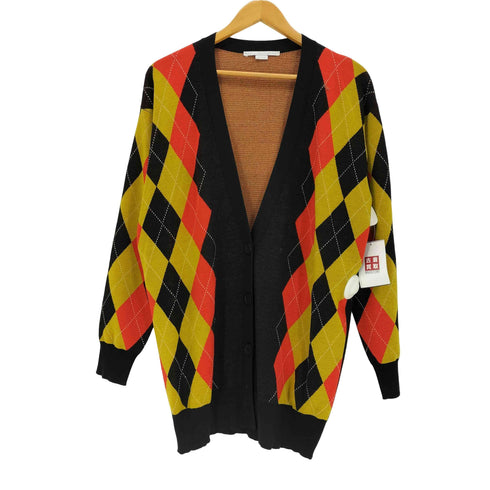 ステラマッカートニー STELLA McCARTNEY 17AW アーガイルチェックウールカーディガン レディース FR:36