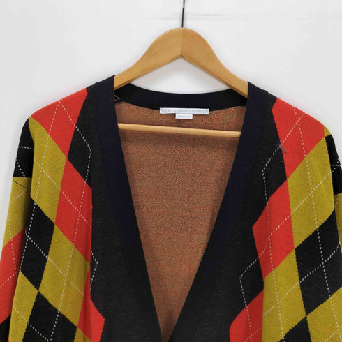 ステラマッカートニー STELLA McCARTNEY 17AW アーガイルチェックウールカーディガン レディース FR:36
