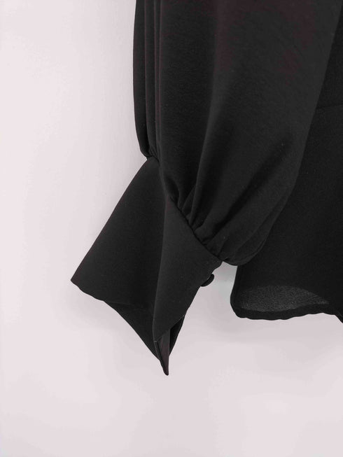 オメカシ omekashi ノーカラー ボリュームスリーブ ブラウス レディース FREE