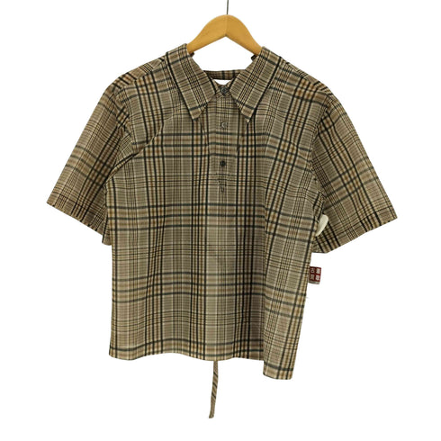 トーガプルラ TOGA PULLA バックベルトS/Sシア―チェックブラウス レディース