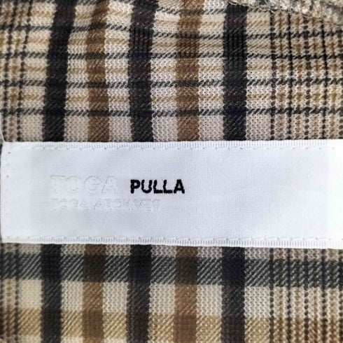 トーガプルラ TOGA PULLA バックベルトS/Sシア―チェックブラウス レディース