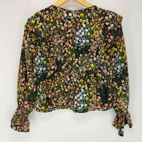 ザラ ZARA フラワープリント フリル ブラウス レディース import:XS