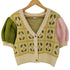 ザラ ZARA フラワージャガード ニットカーディガン レディース import:M
