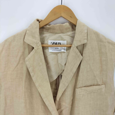 ザラ ZARA リネン100%ジレ レディース XS-S