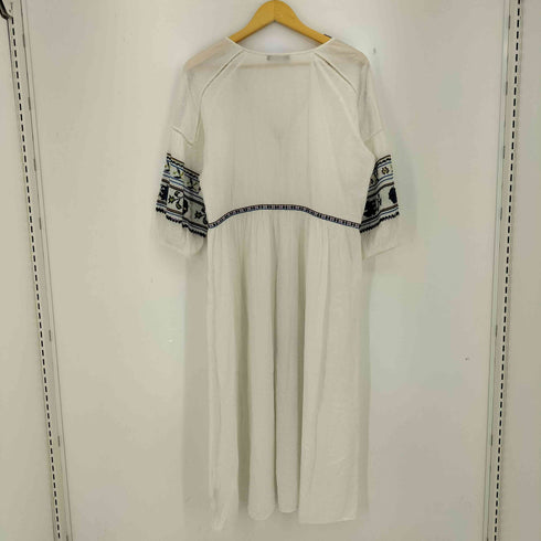 ザラ ZARA エスニック刺繍コットンワンピース レディース JPN:L
