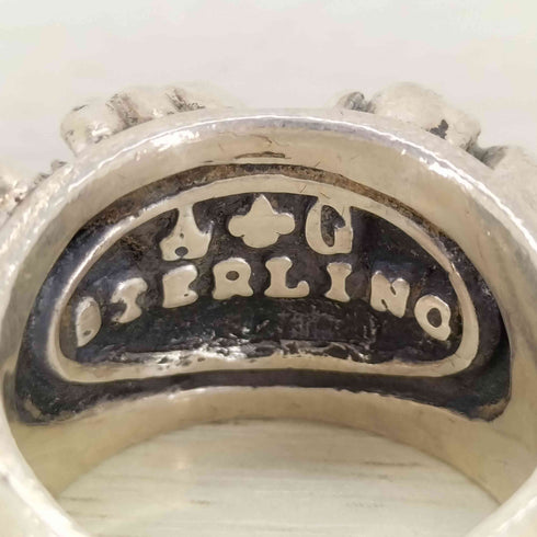 エーアンドジー A&G STERLING刻印 フローラルダガーシルバーリング メンズ 19号