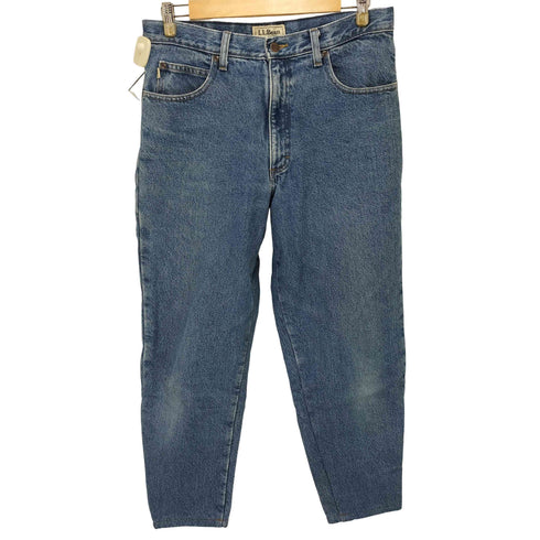 エルエルビーン L.L.Bean NATURAL FIT 裏地チェック デニムパンツ バギーデニム メンズ 33×29