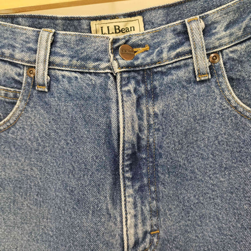 エルエルビーン L.L.Bean NATURAL FIT 裏地チェック デニムパンツ バギーデニム メンズ 33×29