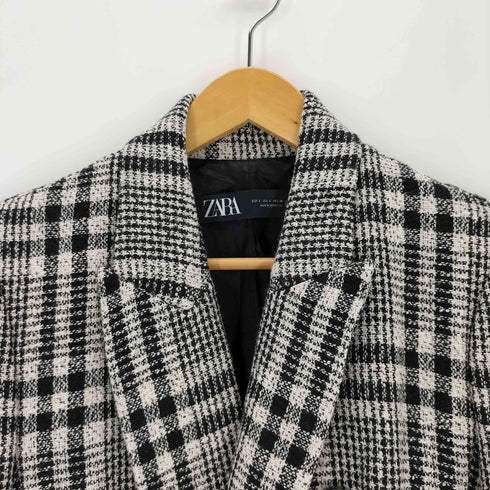 ザラ ZARA グレンチェック ダブルテーラードジャケット レディース import:S